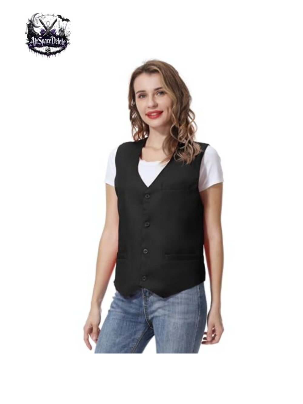 Unisex Polyester Button Vest Work Uniform Waiter Bartender